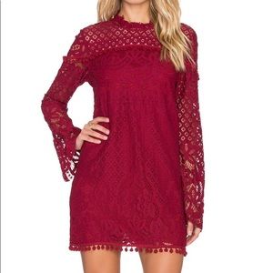🛍️Tularosa Matilda lace dress in Wine, Small